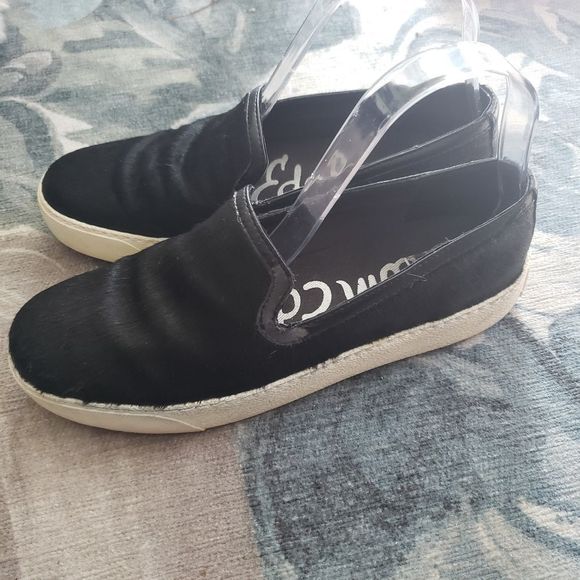 sam Edelman black calf hair loafer slip on size 7 - Picture 3 of 5